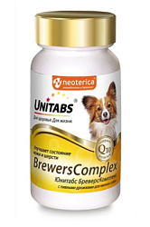 Unitabs BreversComplex с пив.дрожжами для мелких собак с Q10 100 таб.