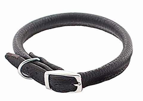 ZooM Ошейник кожаный круглый CORD d5мм, пряжка 10мм, обхват 22-26см 410211