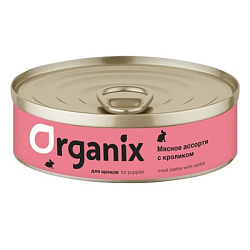 Organix консервы для щенков Мясное ассорти с кроликом 100 гр