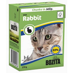 "BOZITA" тетра пак консервы для кошек 370 г (желе с кроликом) 4956/4916/