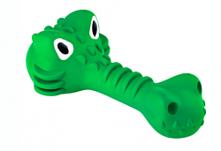 Mr.Kranch Игрушка для собак Крокодил с пищалкой 18 см зеленая с ароматом курицы (33001)