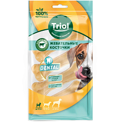 Косточки жевательные DENTAL ,7,5см, 80-100г (уп.4шт.), Triol