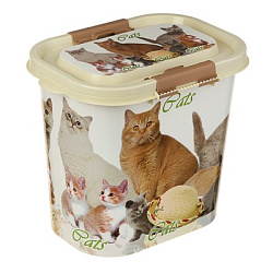 Контейнер для корма Cats овальный 10л микс цветов 2949894 Sima