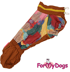 FOR MY DOGS Комбинезон утепленный коричневый для корги мальчиков размер спины 41 см, грудь 58 см