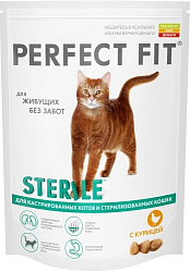 PERFECT FIT STERILE сухой корм для кастрированных и стерилизованных кошек с курицей 650 г 10150089
