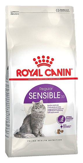 Royal Canin (Роял Канин) Sensible 33 Корм сухой сбалансированный для взрослых кошек с чувствительной пищеварительной системой, 15 кг