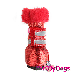 FOR MY DOGS Сапоги зимние красный металлик р-р 5