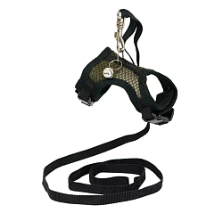 Дарэленд Шлейка текстильная+поводок АЭРО №2 д/мор.свинок/шинш об.гр.15-20см (3D-сетка цв.) хантер