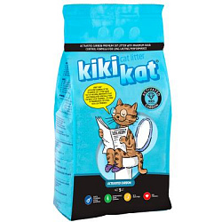 Наполнитель для кошачьего туалета "KikiKat" супер-белый комкующийся "Активированный уголь" 5 л