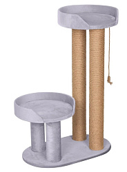 Когтеточка ДЗЕТА две высокие когтеточки, две лежанки джут размер 60х35х89 см Rich Breed
