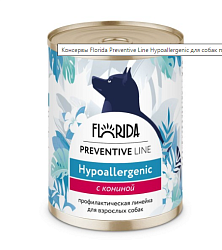 Florida Dog Hypoallergenic Консервы для собак при пищевой аллергии, с кониной 340г