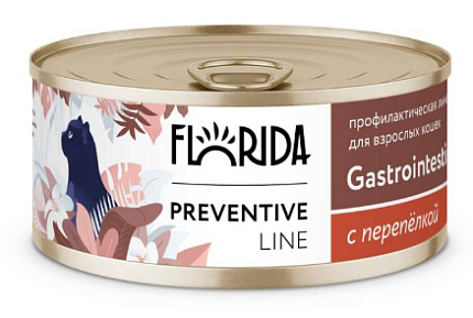 Florida Cat Gastrointestinal Консервы для кошек при расстройствах пищеварения, с перепёлкой 100г