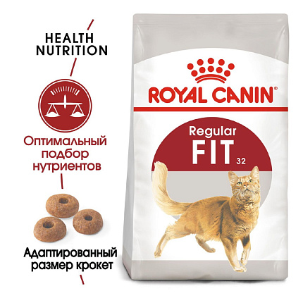 Royal Canin (Роял Канин) Fit 32 Корм сухой сбалансированный для взрослых умеренно активных кошек от 1 года, 2 кг