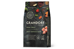Grandorf (Грандорф) Fresh корм для собак средних и крупных пород Свежее мясо индейки с бататом 10 кг