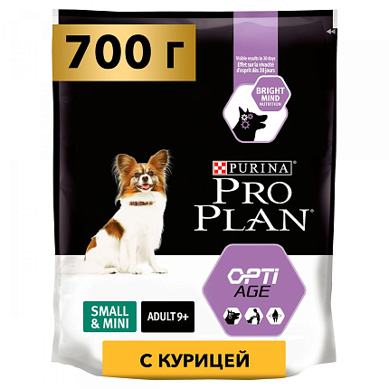 PROPLAN Small&Mini для взрослых собак мелких и карликовых пород 9+ курица/рис 700 г 12272470
