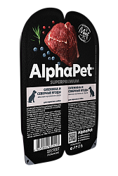 ALPHAPET (АльфаПет) влажный корм для взрослых собак с олениной и северными ягодами 100 г