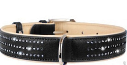Ошейник "Collar brilliance" с мал стразами. черный (шир 35мм, дл 50-62 см) 38821 