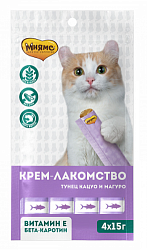 Мнямс Крем-лакомство для кошек с тунцом Кацуо  и Магуро 15 г *4 шт 703812
