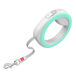 Поводок-рулетка для собак WAUDOG R-leash, круглая, XS-M, до 40 кг, 2,9 м, светоотражающая лента сала