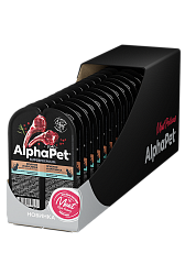 AlphaPet (АльфаПет) влажный корм для кошек с чувствительным пищеварением ягненок и брусника 80г