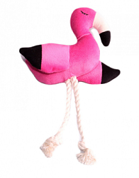 Mr.Kranch Игрушка Фламинго с канатом и пищалкой для собак мелких и средних пород  24х13,5х6 см