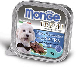Monge Dog Fresh консервы для собак утка 100 г. (ламистер) 70013048