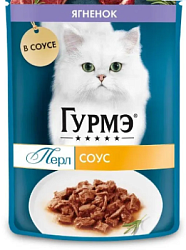 GOURMET PERLE влажный корм для взрослых кошек роскошный соус с ягненок 75г 