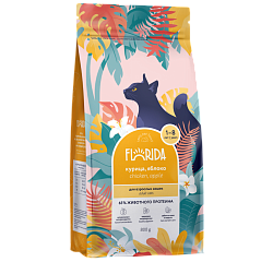 FLORIDA (Флорида) корм сухой для взрослых кошек с курицей и яблоком 800 г