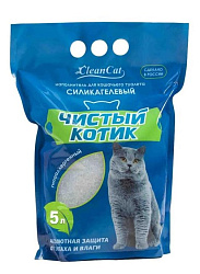Наполнитель "Чистый котик" силикагель колотый с синими гранулами 5 л