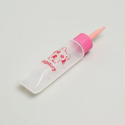 Бутылочка для вскармливания грызунов 30 мл с силиконовой соской (длинный носик), розовая   6980831