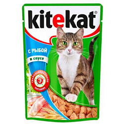 Kitekat (Китекат) влажный корм для кошек с рыбой в соусе 85 г. пауч 10151306