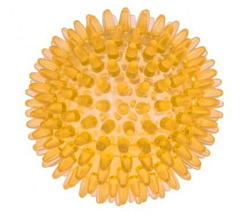 Мяч  массажный  9 см прозрачный Crystal ZooOne (желтый) 590C-9