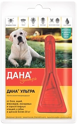 Дана Ультра капли от клещей и блох для собак более 20 кг 1 пипетка, Апиценна