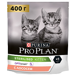 PROPLAN CAT JUNIOR STERILIZED д/котят стерилиз.лосось 400 г 12422152
