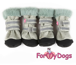 FOR MY DOGS Сапоги зимние РП с усиленным носком серые размер 0