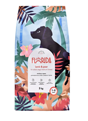 FLORIDA Сухой корм для взрослых собак средних пород с ягненком и грушей 12 кг