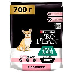 PROPLAN ADULT Small&Mini SENSITIVE д/взрослых с чув.кожей с лососем д/с 700 г 12272469