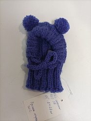 Шапочка сирень 2 помпона Hand made