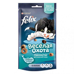 FELIX лакомство для кошек Веселая охота креветка, рыба 50 г 12434408