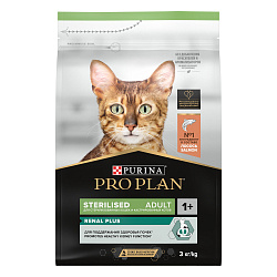 PRO PLAN (Про План) Sterilised RENAL PLUS для взрослых стерилизованных кошек с лососем, 3 кг