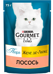 GOURMET PERL Желе де-Люкс влажный корм для взрослых кошек лосось 75 г 12425073