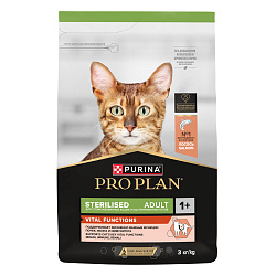 PRO PLAN (Про план) STERILISED VITAL FUNCTIONS сухой корм для стерилизованных кошек с лососем, 3 кг