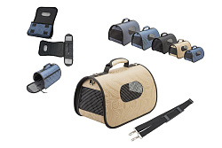 Сумка-переноска жесткая "Prestige" c карманом  №0 32*19*19см 90030хаки ТМ "Zoo-M"