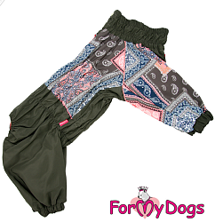 FOR MY DOG Дождевик "Пэчворк" хаки для девочек р-р В3 644/3SS-2022 F