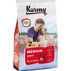 KARMY Медиум Эдалт телятина для собак средних пород старше 1 года  2 кг 7037