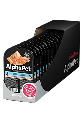 ALPHAPET (АльфаПет) влажный корм для щенков и беременных собак лосось паштет 100 г