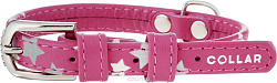 Ошейник Collar Glamour с узором Звездочка шир 12мм дл 21-29см розовый 35847