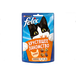 FELIX Хрустящее лакомство для кошек курица 60 г 12393617