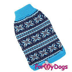 FOR MY DOG Свитер вязаный "Сканди" синий (16-18) FW831-2019