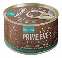 Prime Ever Delicacy 3A Holistic мусс корм для взрослых кошек цыпленок/тунец/зеленый чай/водоросли 80 г 030109